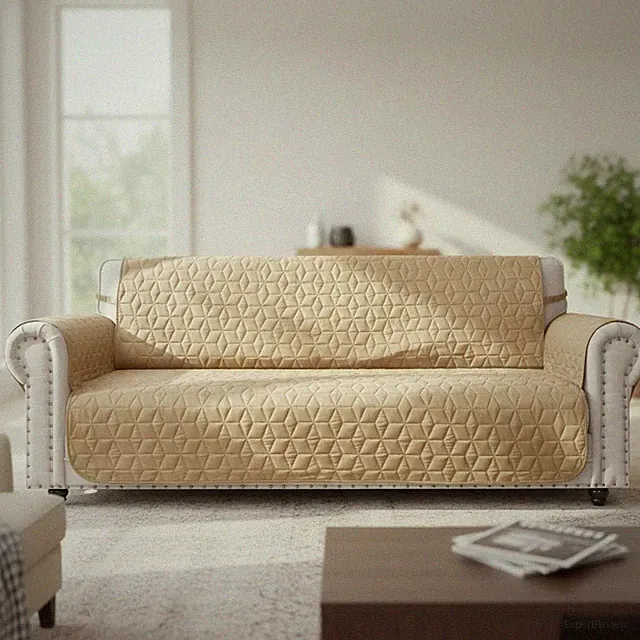 Waterproof Sofa Slipcover Quilted Pets Kids Nonslip 78 Inch Furniture Protector