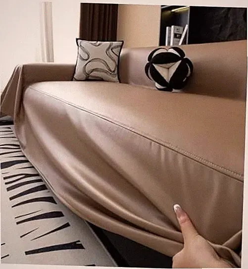 Waterproof Thick PU Leather Sofa Covers for Sectional 71x59 Inch Light Coffee