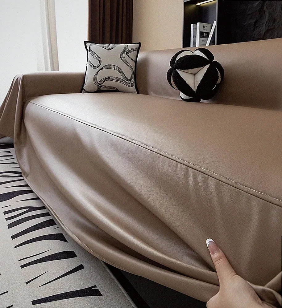 Waterproof Thick PU Leather Sofa Covers for Sectional Sofa Luxury Couch Cover