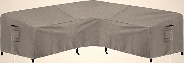 Waterproof V-Shaped Outdoor Sectional Sofa Cover, 100”x100”, Gray
