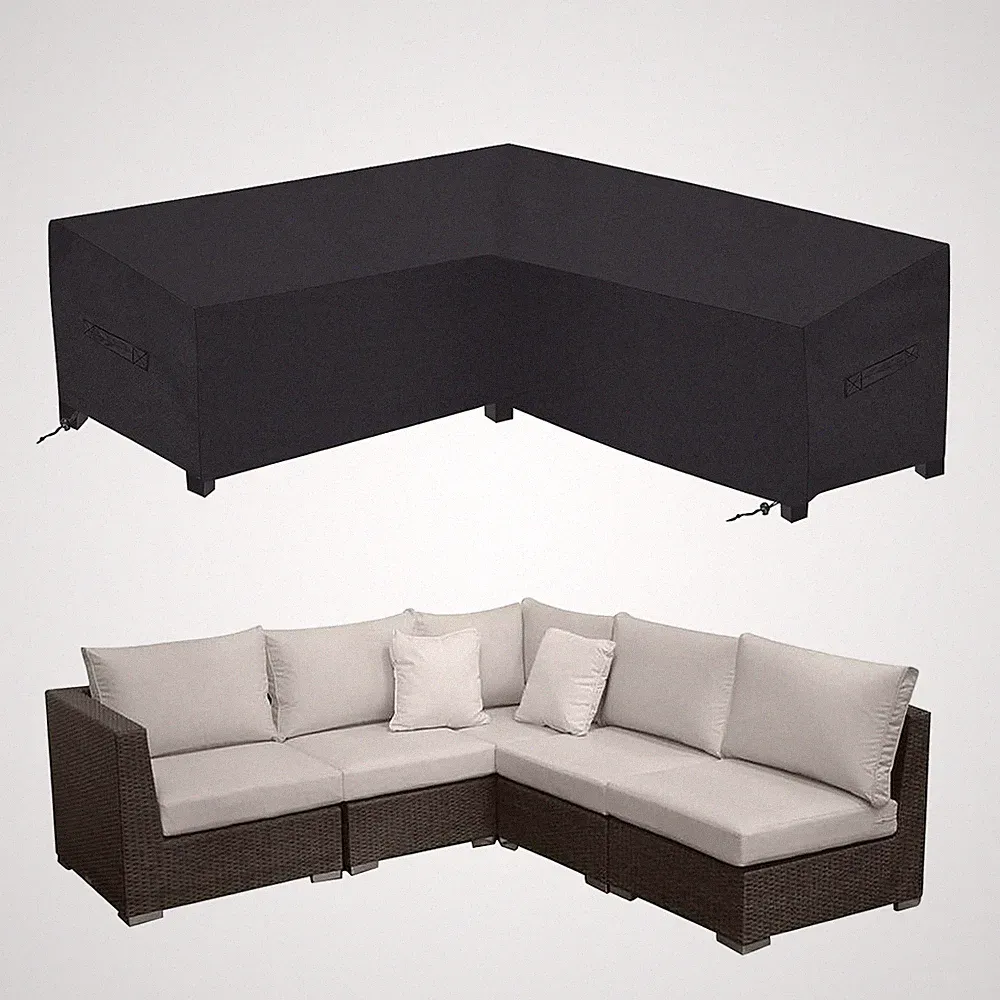 Waterproof Windproof Patio Sectional Sofa Cover 85" X 85" V-Shaped Outdoor