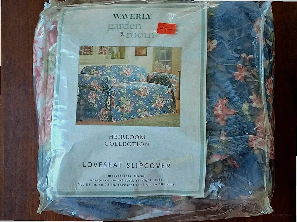Waverley Slip Cover Loveseat Masterpiece Floral Heirloom Collection Blue Open