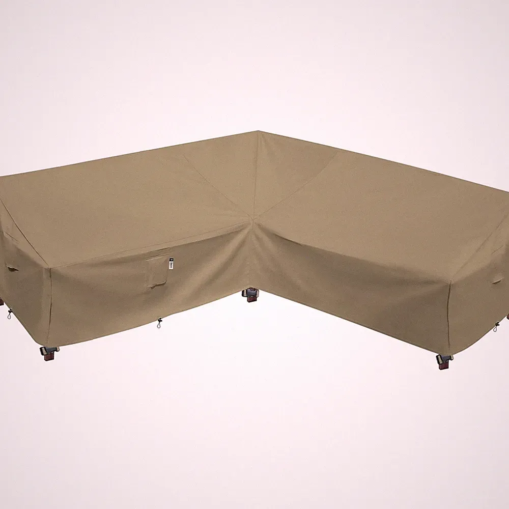 Weather-Resistant Patio Sectional Cover V-Shaped 90"x90" - Durable Desert Khaki
