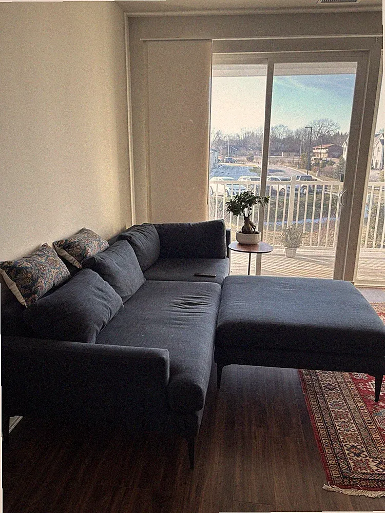 West Elm Andes 94” Right Multi-Seat 3-Piece Ottoman Sectional – Midnight – Sofa
