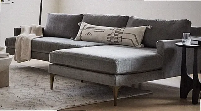 West Elm Andes Chaise Sectional (Gray) - Used / Good Condition