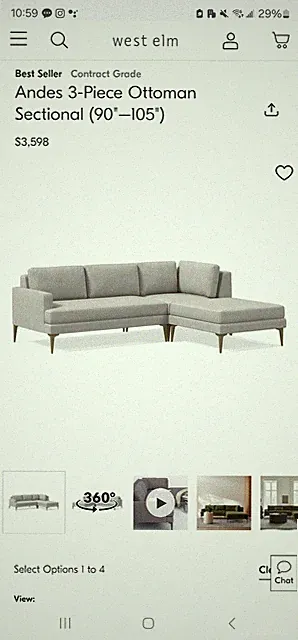 West Elm Andes Sofa - Original Price $3,598