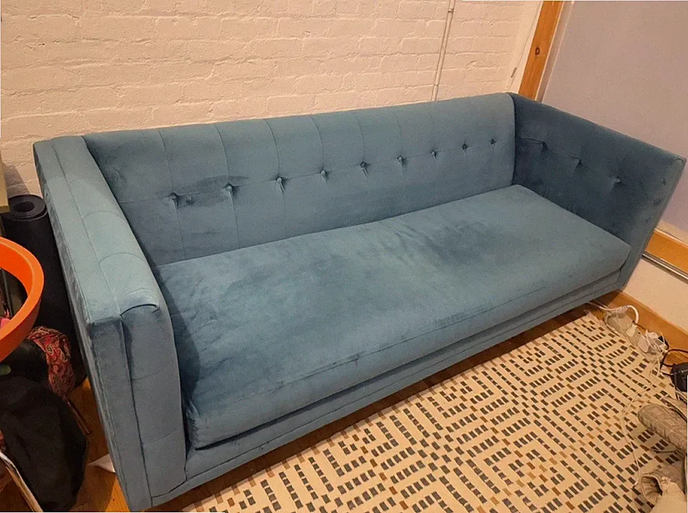 West Elm Blue Sofa - Barely Used/Great Condition