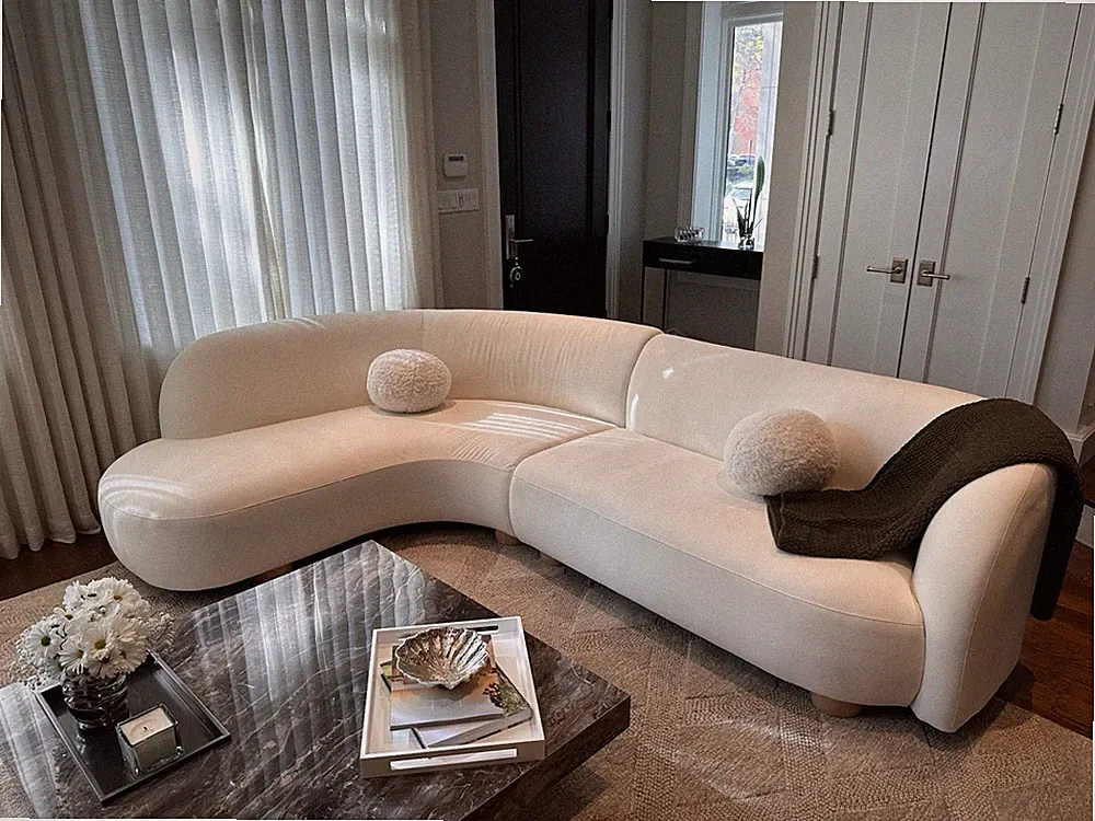 West Elm Couch- Two Piece Laurent Sofa Alabaster- 1.5 yr old - Amazing Condition