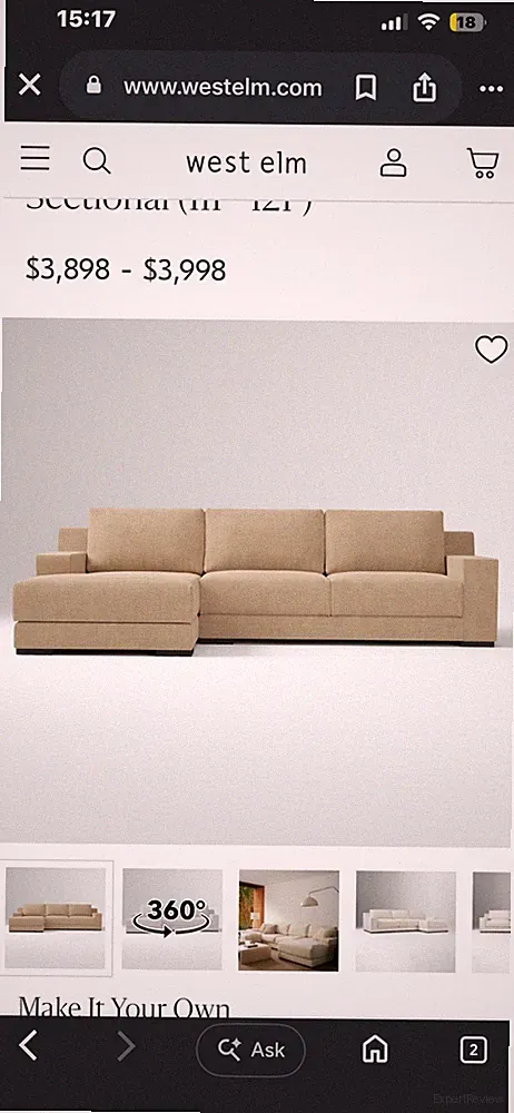 West Elm Dalton 2-Piece Chaise Sectional, Camel Velvet, Brand New in Box