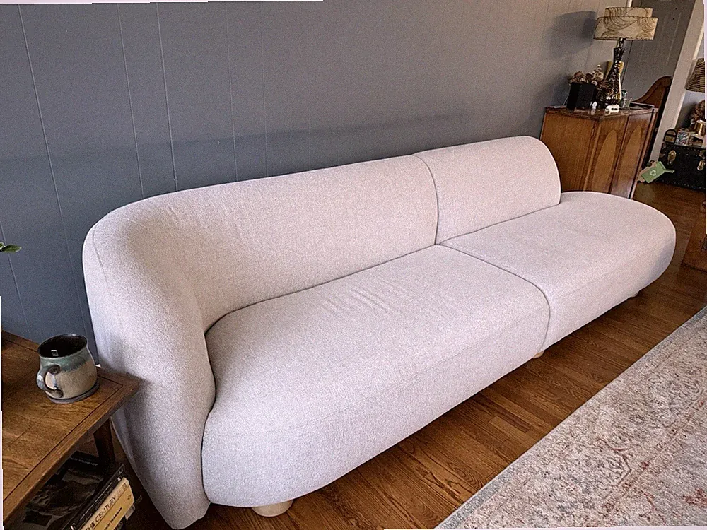 West Elm Laurent 122” Sofa Beige , Contemporary Style