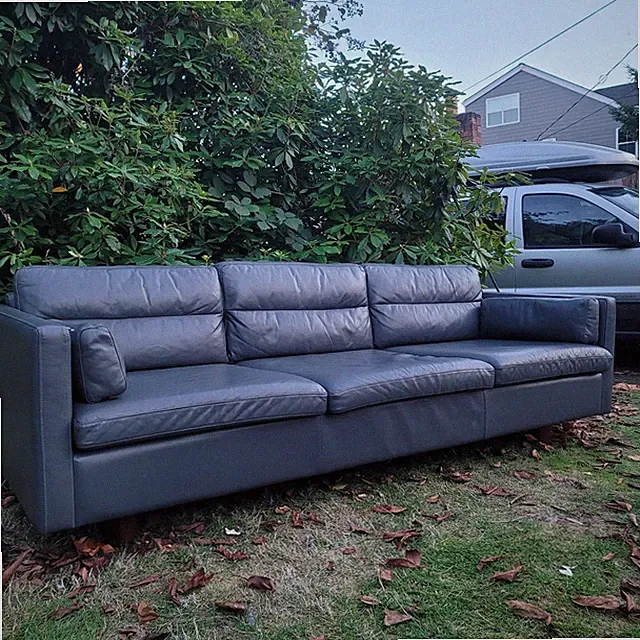 West Elm leather couch