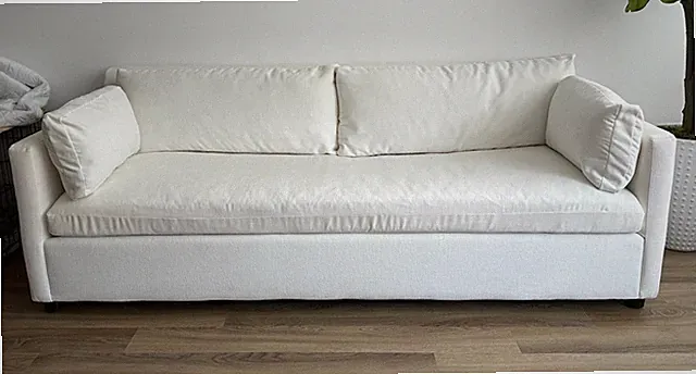 West Elm Marin Sofa, 86"w x 38"d x 32"h Color: Alabaster, Distressed Velvet