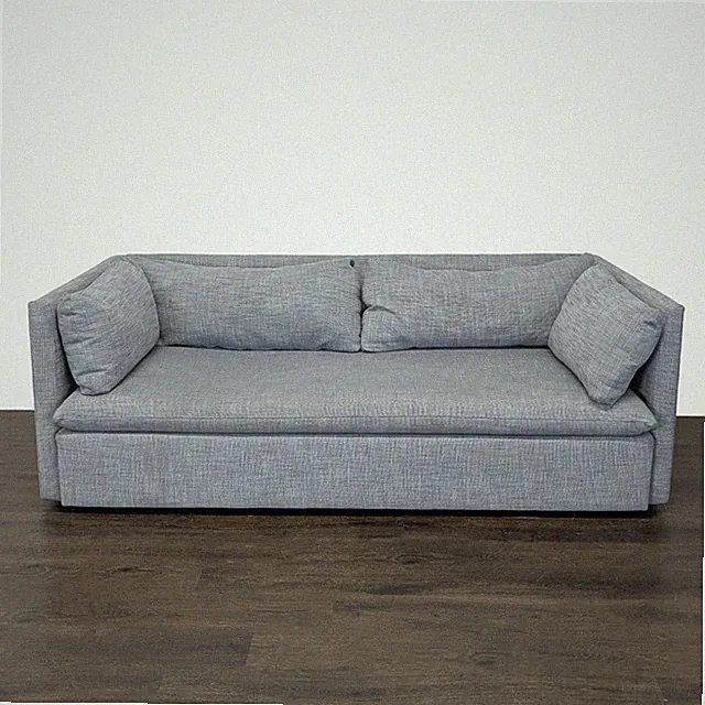 West Elm Modern Gray 3-Seat Sofa with Clean Lines