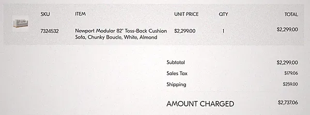 West Elm Newport Modular Sofa 82"