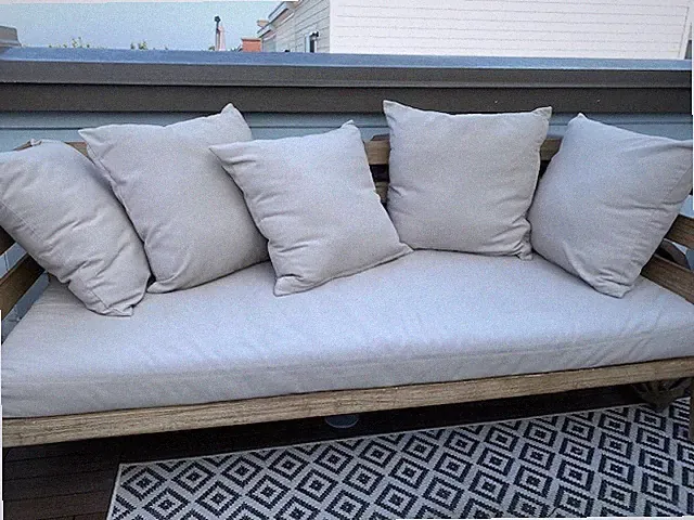 West Elm - Outdoor Patio Sofa – Solid Wood Frame + Weather-Resistant Cushions