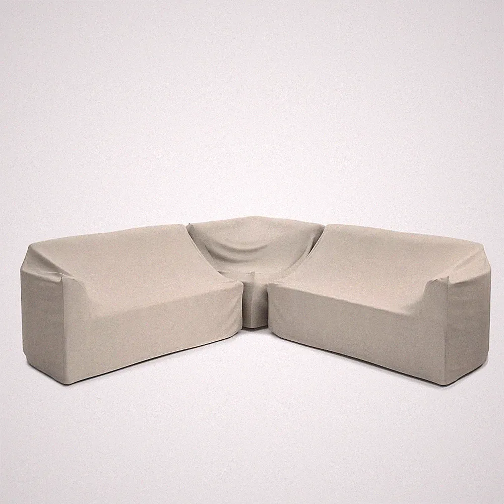 West Elm Porto Outdoor Sectional Right Arm Sofa Cover Raincover Tan NEW