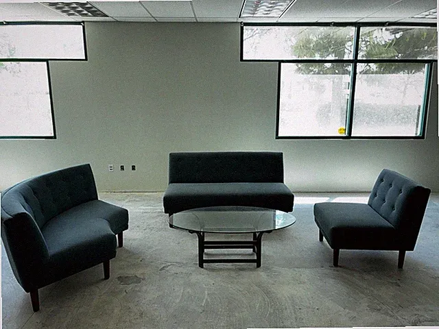 West Elm Rounded Retro Sectional blue