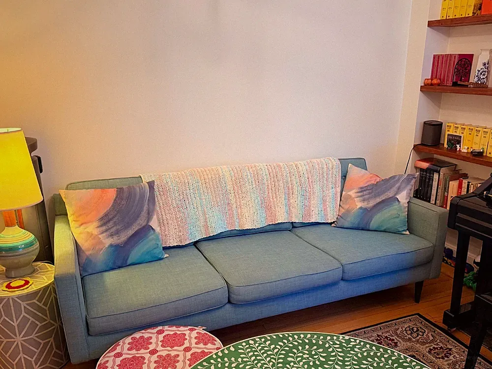 West Elm sofa -- two three-seaters for the price of one!