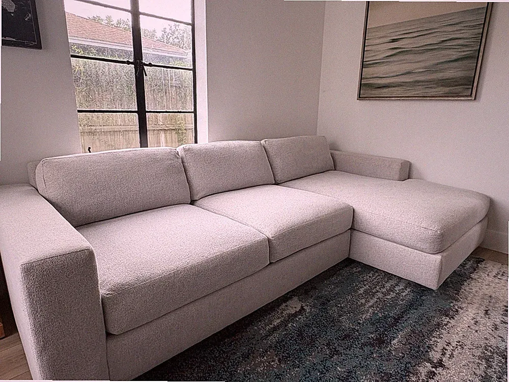 West Elm Urban Sectional with Right Chaise – 106” – Frost Gray Chenille