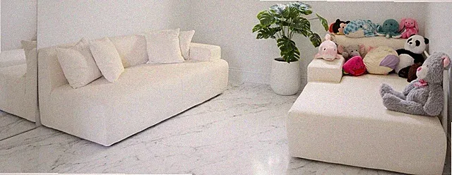White Bonless Couches (Sectional)