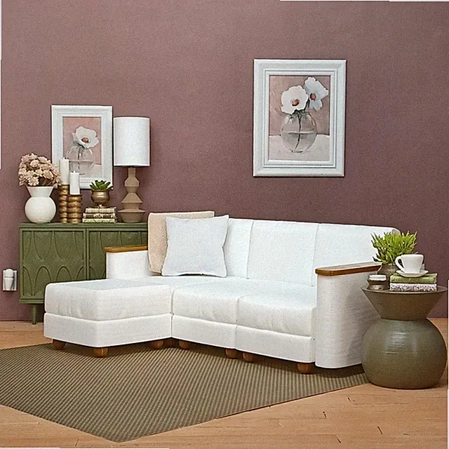 WHITE chair LOVESEAT sofa LIVING ROOM lounge DOLL FURNITURE 1/6 scale for BARBIE