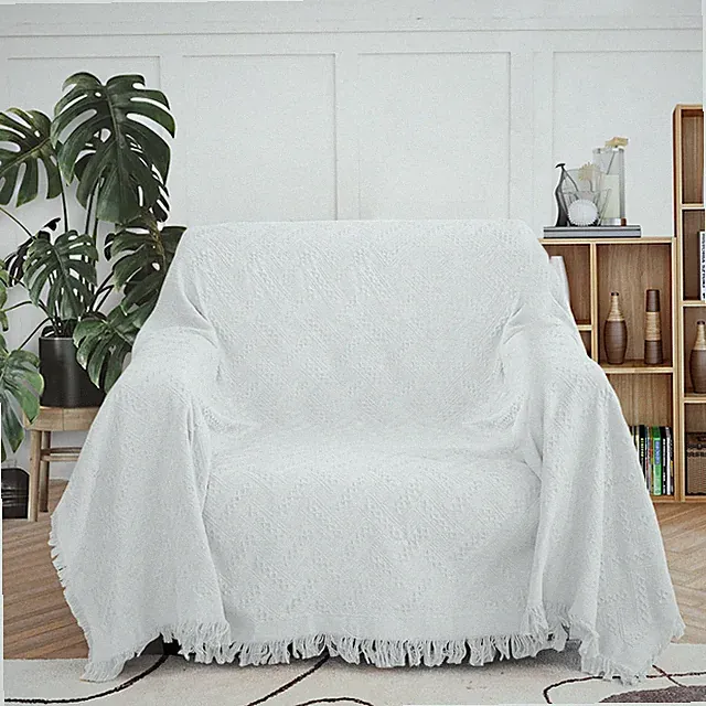 White Couch Cover Sofa Covers Slipcover for Loveseat Recliner Chair Futon, Wa...