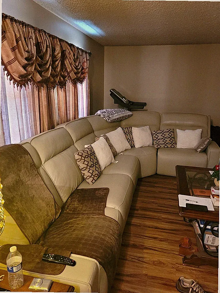 White Cream Italian Leather Sectional