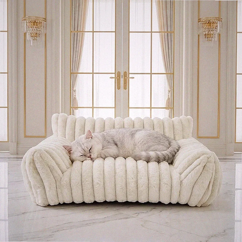 White Detachable and Washable Pet Sofa comfortable Sofa for Samll Dogs & Cats