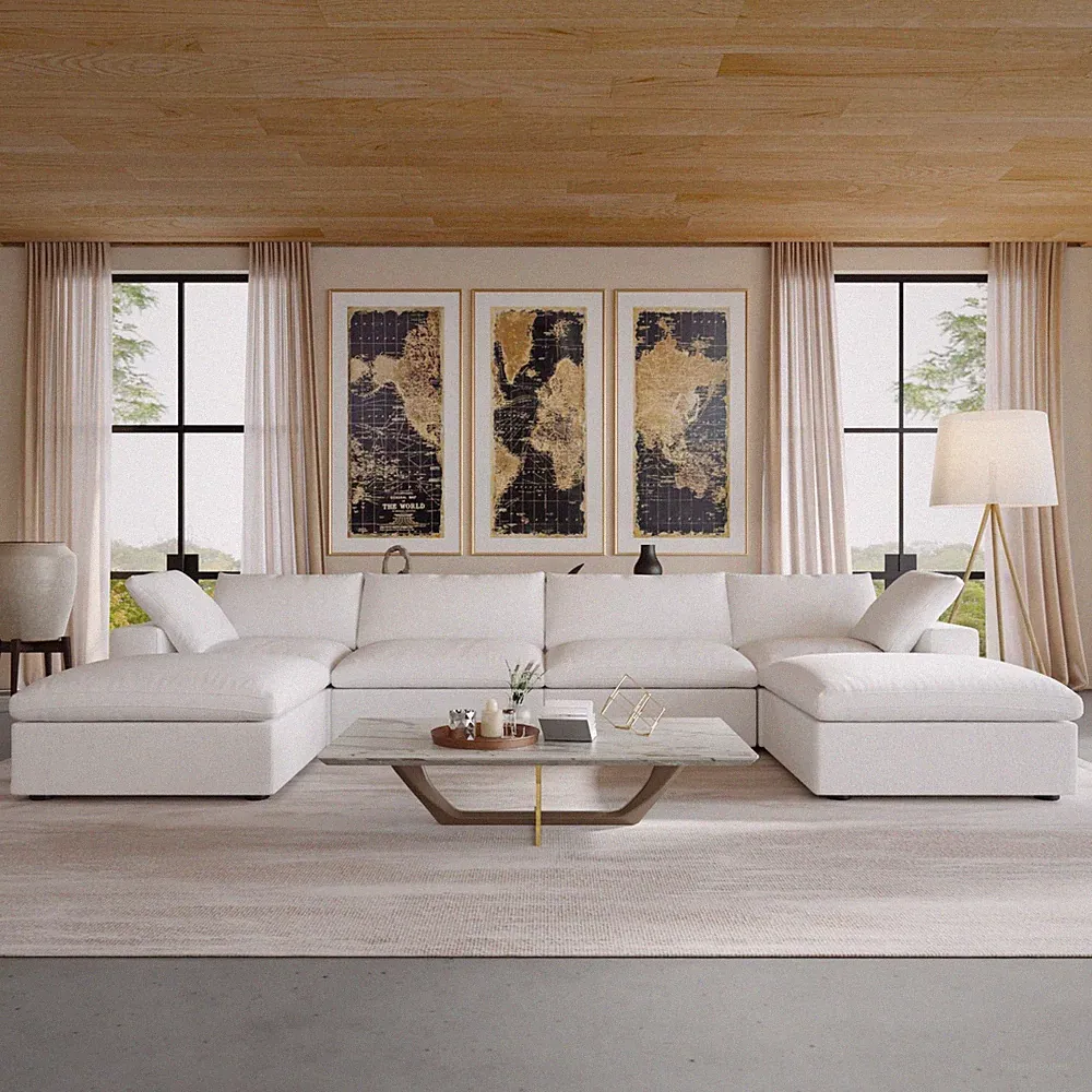 White Modular Sectional Sofa Cloud Couch