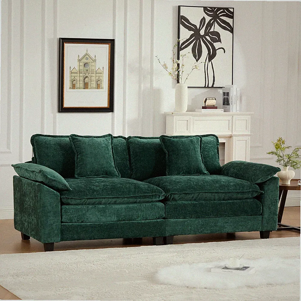 Wider Armrest Loveseat Modern Sectional Couch for Living Room, Bedroom & Apartme