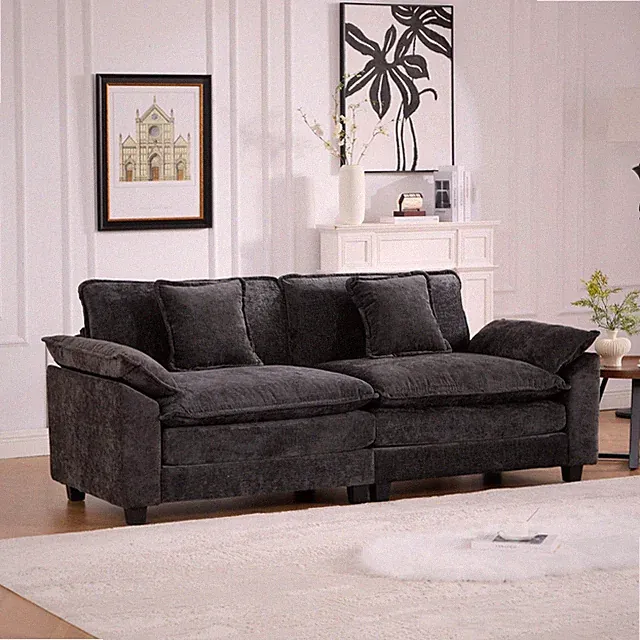 Wider Armrest LoveSeat (Ottoman is not included), Modern Sectional Couch, for L