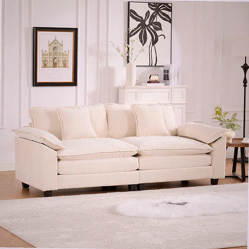 Wider Armrest LoveSeat (Ottoman is not included), Modern Sectional Couch, for Li