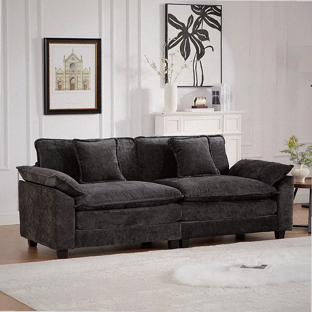 Wider Armrest LoveSeat (Ottoman is not included), Modern Sectional Couch, for Li