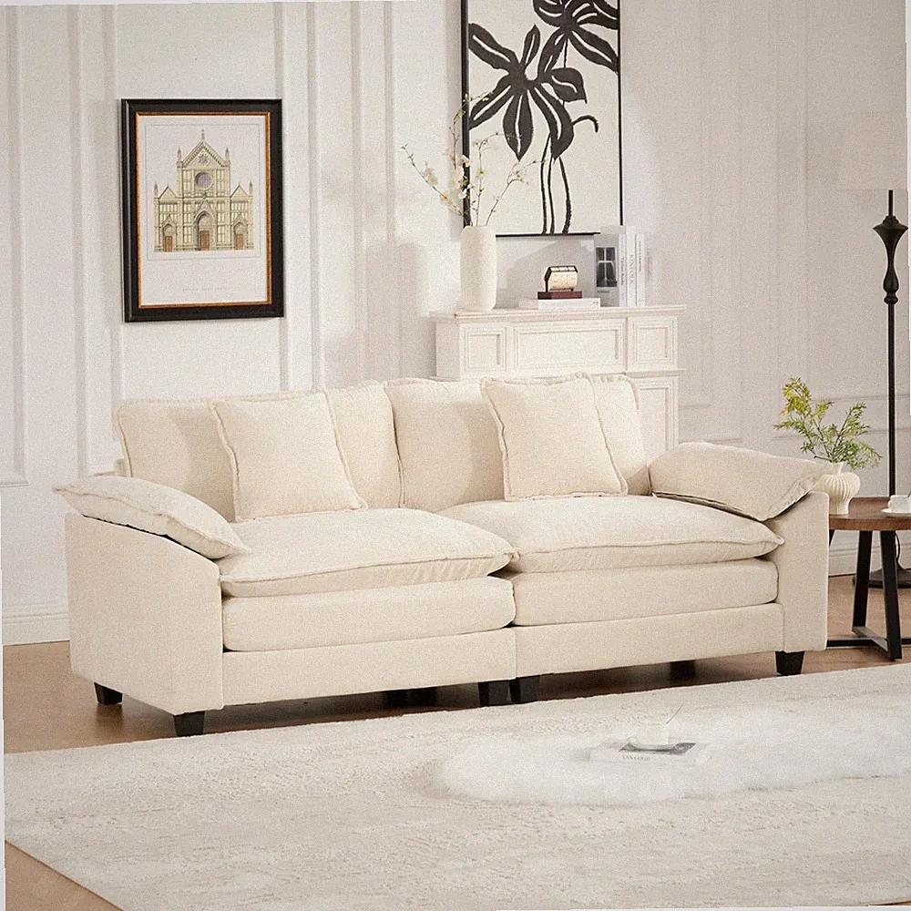 Wider Armrest LoveSeat (Ottoman is not included), Modern Sectional Couch, for Li