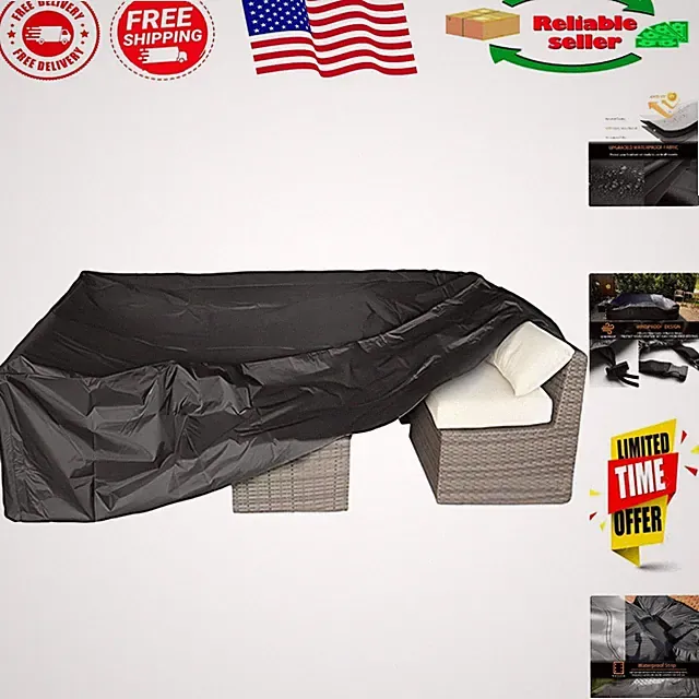 Windproof Waterproof Patio Cover, 315cm x 160cm x 74cm - Protect Your Furniture