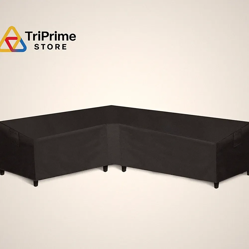 WLEAFJ Patio L-Shaped Sectional Sofa Left Facing-83'' x 104'', Black