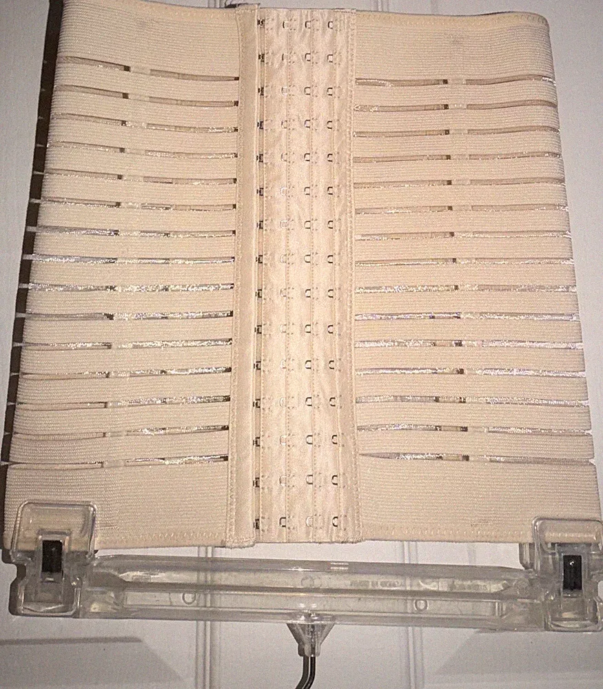Women's Beige Waist Trainer Shapewear Firm Compression Hook & Eye Closure XXL