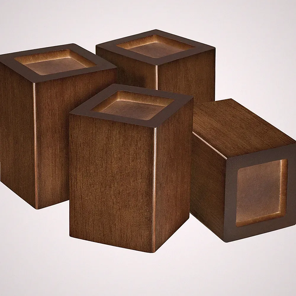 Wood Bed Risers Set of 4, Square Furniture Risers, 4 inch Couch Risers Heavy...