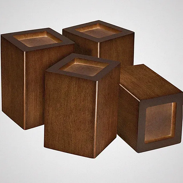 Wood Bed Risers Set of 4, Square Furniture Risers, 4 inch Couch Risers Heavy...