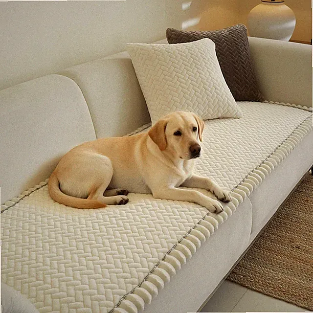 WRWWRW Herringbone Couch Cover for Dogs - Large 27.6" x 59", Hb-white