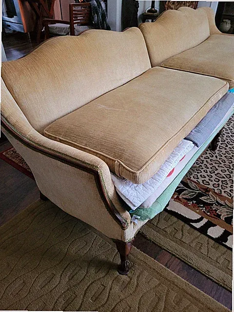 X-long French Provincial Sofa(two Love-Seats creates x-Long Sofa)