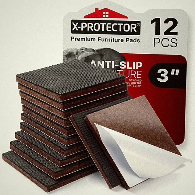 X-PROTECTOR Non Slip Furniture Pads – 12 Premium Furniture Grippers 3" Best S...