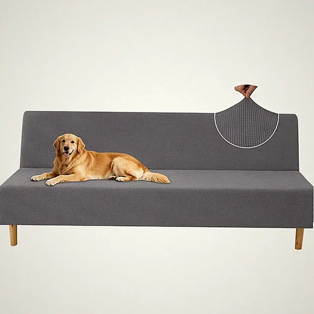 XINEAGE Stretch Futon Cover Armless, Full Size Couch Light Gray