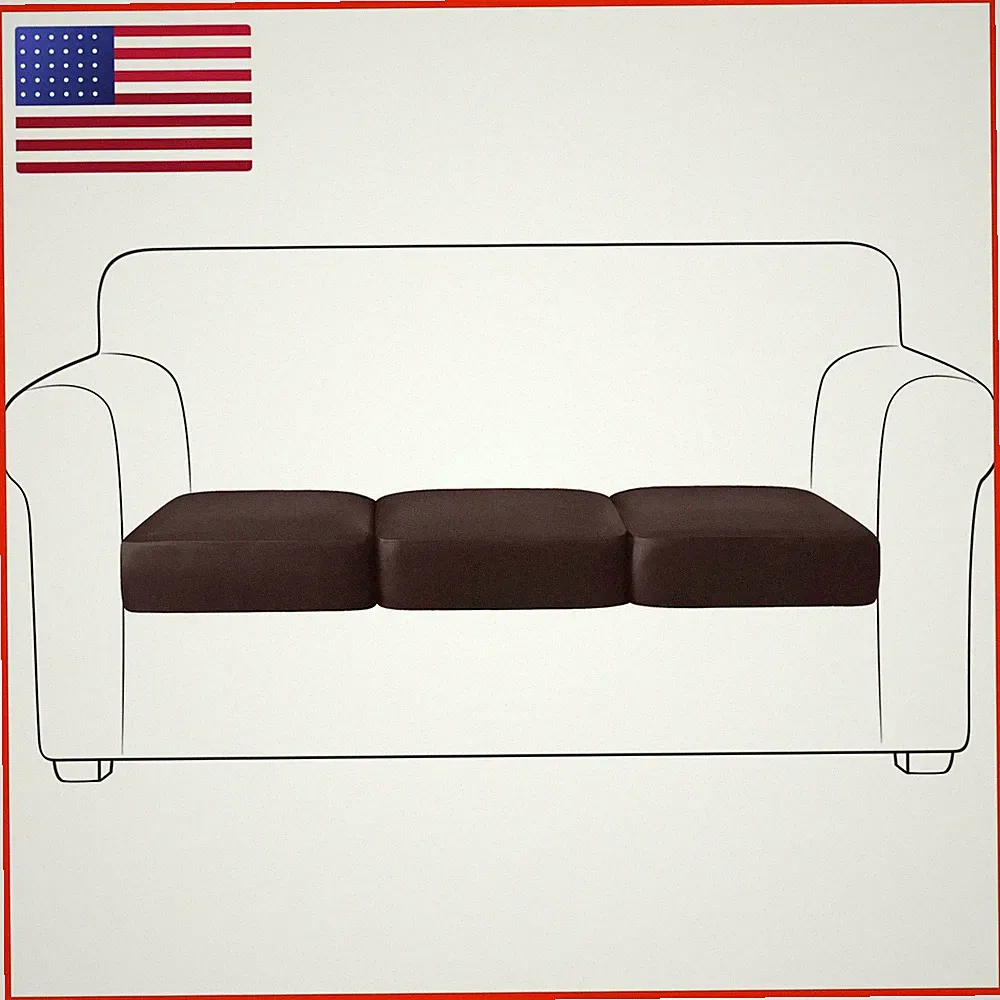 Yates Home PU Leather Sofa Slipcover 3 Piece Set - Chocolate