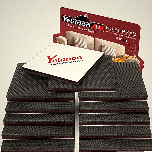 Yelanon Furniture Pads 12pcs 4in Non Slip Grippers Rubber Floor Protectors