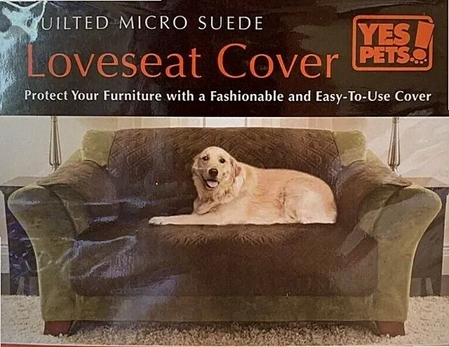 Yes Pets! Loveseat Cover Furniture Protector Brown Micro Suede One Piece