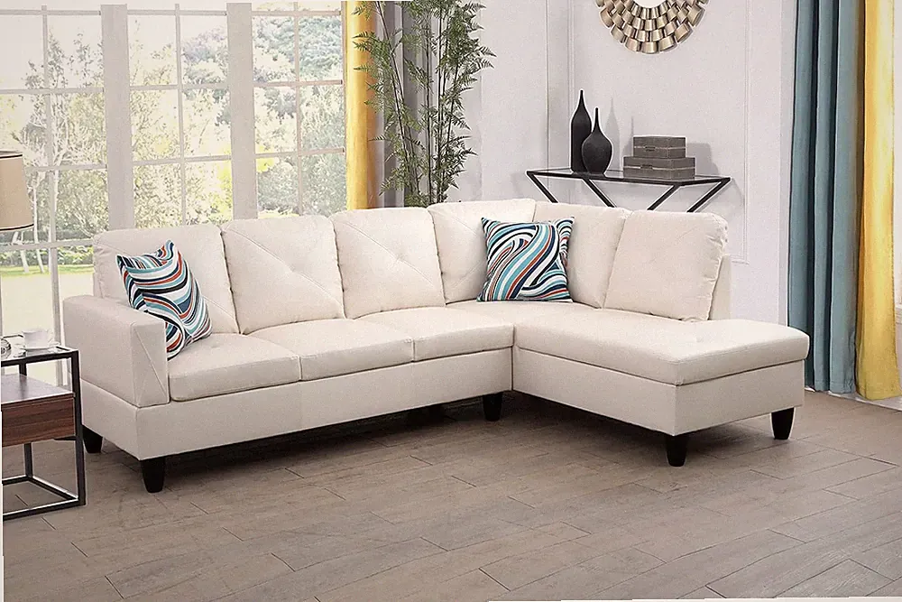 Yosemite 2 Pieces L-Shape Faux Leather Sectional Sofa