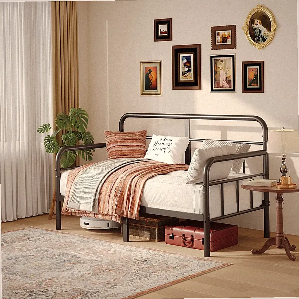 Yumenonaka Twin Daybed,Metal Sofa Day Bed Frame,Steel Slats Support for Bedroom