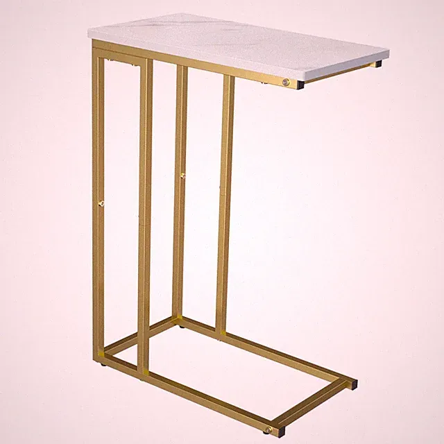 Yusong C Shaped End Table, Couch Side Table that Slide Under Sofa Bed, Small...