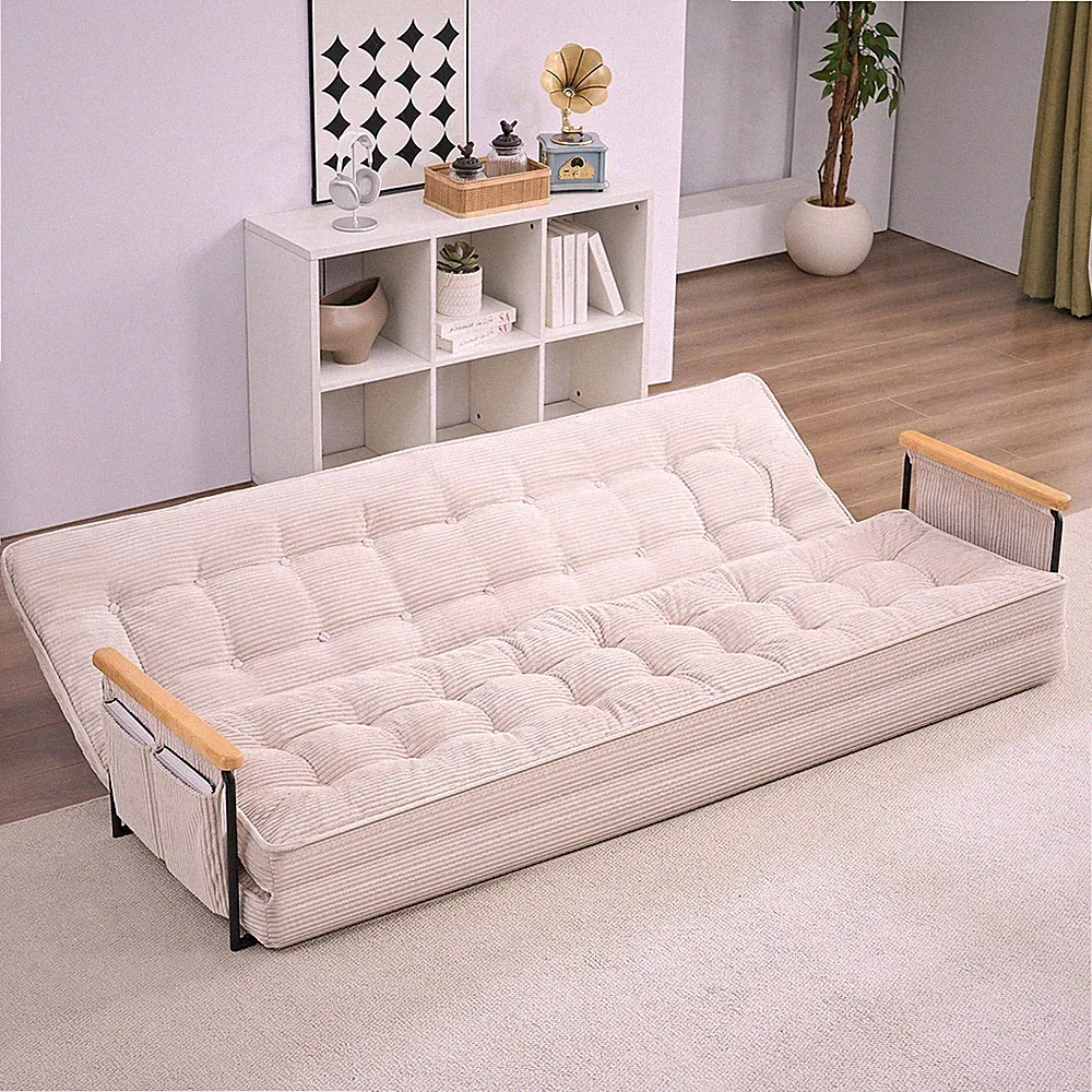 Zafly 3 Seater Convertible Fold Out Sofa Bed with Side Pockets for Living Room